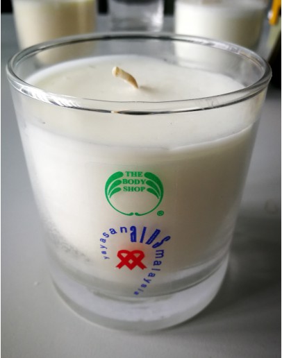 245ml Glass Candle with Transparent Sticker